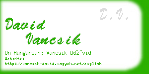 david vancsik business card